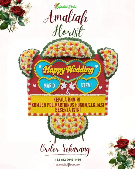 Papan Bunga Pernikahan Sadu